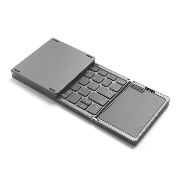 Mini Foldable Keyboard with Touch Pad, Pocket Sized, Rechargeable, Bluetooth Wireless