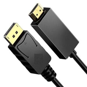 4k (DP) Display Port Male to HDMI Cable Male Port 1080P 1.8 m HDMI Cable Compatible with HDTV, Smart-TV, Projector, Laptop, Desktop HD-Monitor Gaming Device (Black),Display Port to HDMI Cable