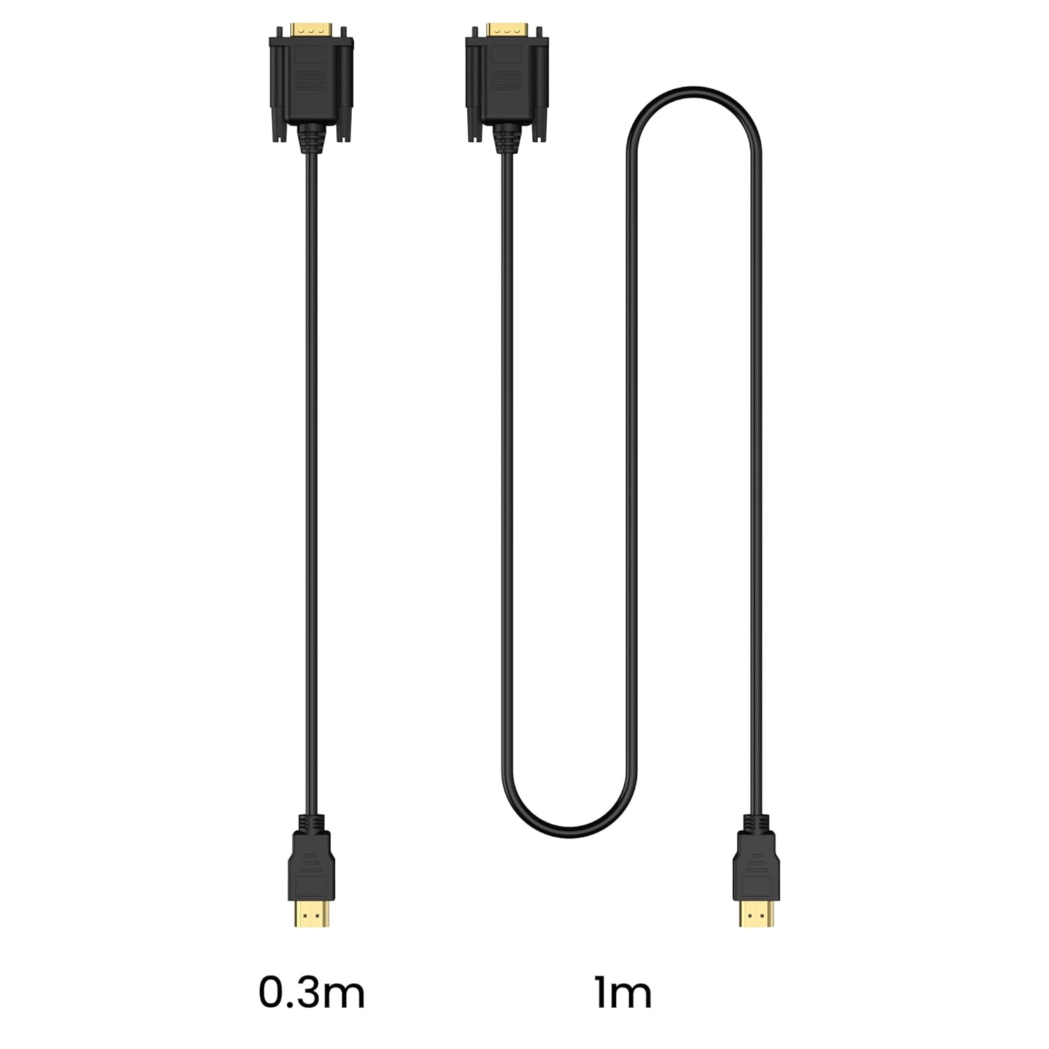 Wanme HDMI to VGA Cable, 1080P@60Hz Uni-Directional HDMI Source to VGA Display Cable (Male to Male) Compatible for Computer, Desktop, Laptop, PC, Monitor, Projector, HDTV, Roku, Xbox, PS5 (3.3FT)
