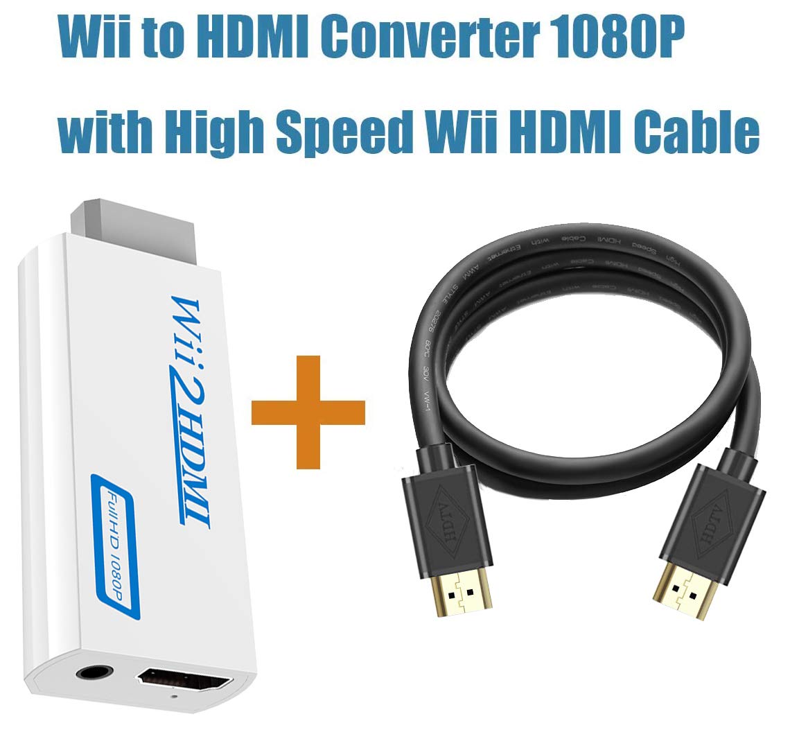 Wii To Hdmi Adapter With 3.5Mm Audio Jack&1080P 720P Hdmi Output Compatible With All Wii Display Modes ( Hdmi Cable Included)