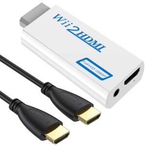 Wii To Hdmi Adapter With 3.5Mm Audio Jack&1080P 720P Hdmi Output Compatible With All Wii Display Modes ( Hdmi Cable Included)