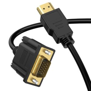 Wanme HDMI to VGA Cable, 1080P@60Hz Uni-Directional HDMI Source to VGA Display Cable (Male to Male) Compatible for Computer, Desktop, Laptop, PC, Monitor, Projector, HDTV, Roku, Xbox, PS5 (3.3FT)