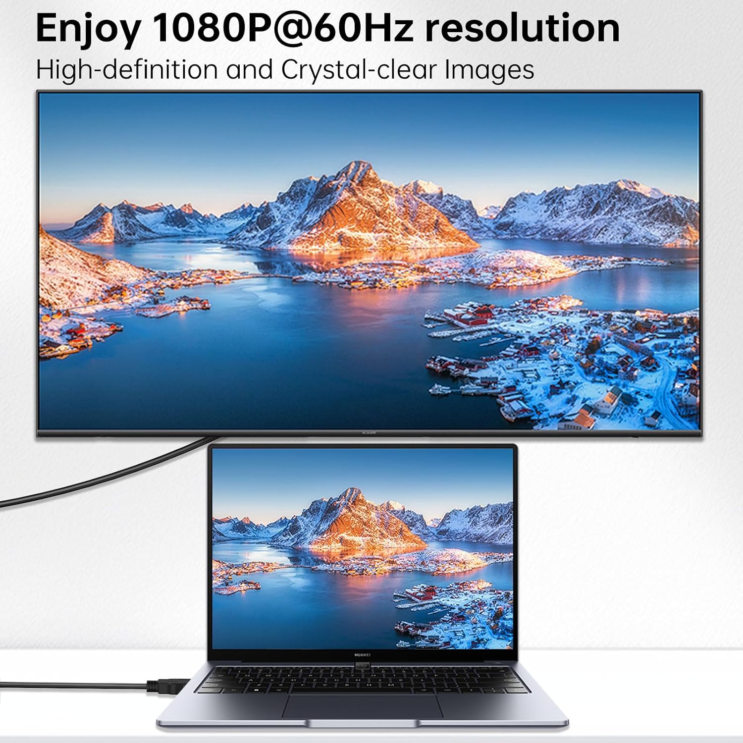 Wanme HDMI to VGA Cable, 1080P@60Hz Uni-Directional HDMI Source to VGA Display Cable (Male to Male) Compatible for Computer, Desktop, Laptop, PC, Monitor, Projector, HDTV, Roku, Xbox, PS5 (3.3FT)