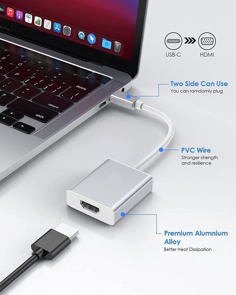 VOOCME USB 3.1 Type C Male to VGA Female Converter Power Meter for Cables - image 2