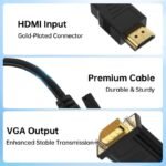VOOCME HDMI Cable 2 A 1.8 m Gold Plated 1.8 m Gold Plated Hdmi To Vga Cable Gold-Plated Adapter 1080P - image 4