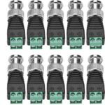 VOOCME BNC Male Green Head Terminal Plug BNC Screw Monitoring Video Connectr (10 Pack). BNC CONNECTOR Wire Connector - image 2