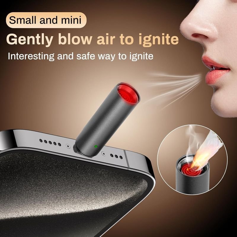 VOOCME Electric Lighter, USB C Lighter, Windproof Aluminium Electronic Gas Lighter - image 4