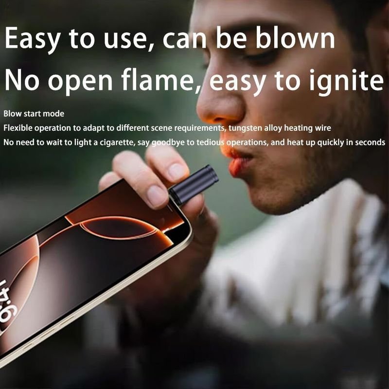 VOOCME Electric Lighter, USB C Lighter, Windproof Aluminium Electronic Gas Lighter - image 5