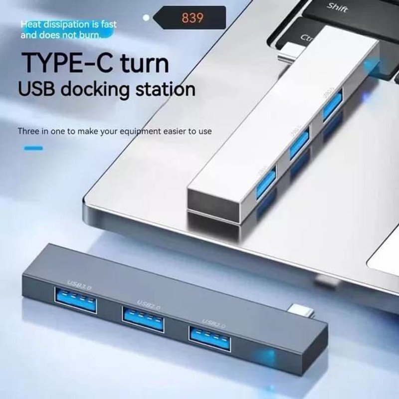 VOOCME USB3.0 USB Hub Type-C USB C 3 in 1 Type-C Adapter Laptop Docking Station for MacBook Pro USB Flash Drive - image 3