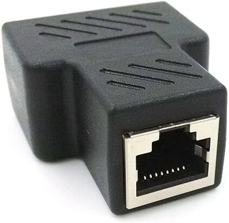 VOOCME 1 to 2 Ethernet Splitter Coupler Wired Ethernet Lan Adapter compatible with Mac, Windows - image 1