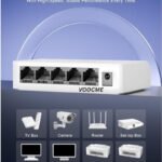 VOOCME 5 Port Ethernet Switch, Plug & Play, 10/100 Mbps, 1Gbps, Upto 100m Transmission Wireless Ethernet LAN Adapter compatible with Linux - image 2