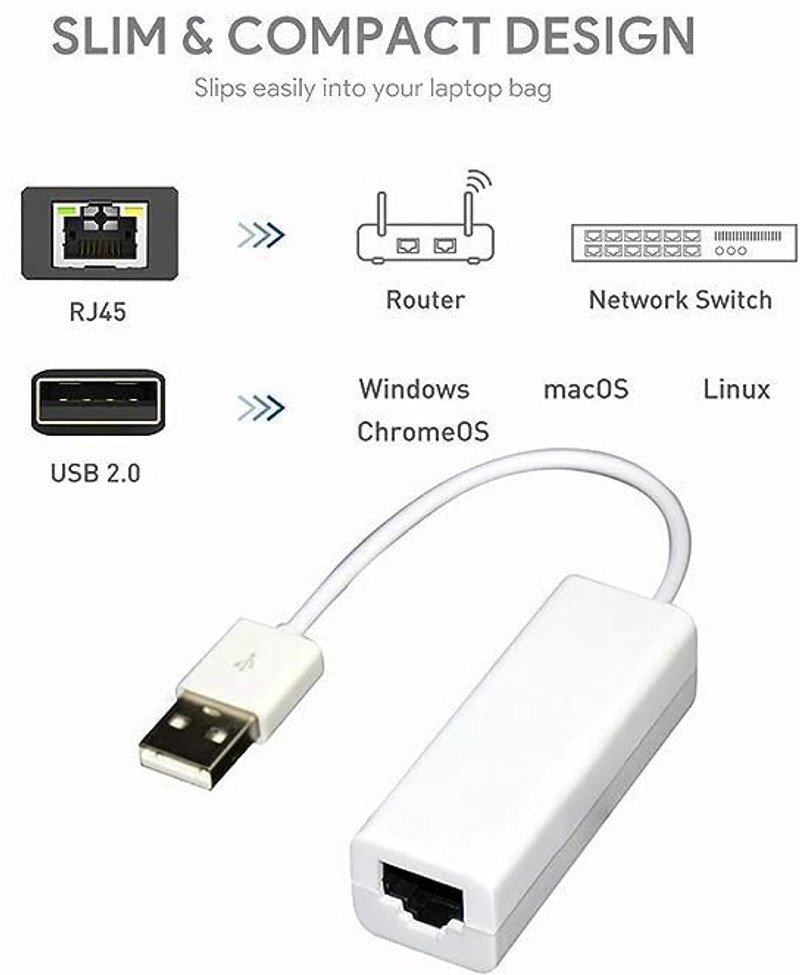 VOOCME Compatible with Windows 10/8/7/Vista/XP, Mac OS and Linux OS Wired Ethernet Lan Adapter compatible with Linux - image 2