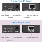 VOOCME 4k HDMI Extender 60m, Repeater Transmitter, Sender Receiver Over Cat5, Cat6 Upto Wireless Ethernet Lan Adapter compatible with Linux - image 2