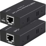 VOOCME 4k HDMI Extender 60m, Repeater Transmitter, Sender Receiver Over Cat5, Cat6 Upto Wireless Ethernet Lan Adapter compatible with Linux - image 1