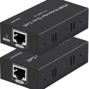 VOOCME 4k HDMI Extender 60m, Repeater Transmitter, Sender Receiver Over Cat5, Cat6 Upto Wireless Ethernet Lan Adapter compatible with Linux - image 1