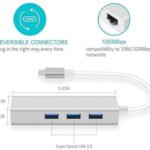 VOOCME USB 3.0 Type C 3.1 for RJ45 Ethernet LAN Adapter Cable with 3 Ports USB Hub Wired Ethernet Lan Adapter compatible with Mac - image 2