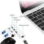 VOOCME USB 3.0 Type C 3.1 for RJ45 Ethernet LAN Adapter Cable with 3 Ports USB Hub Wired Ethernet Lan Adapter compatible with Mac - image 4