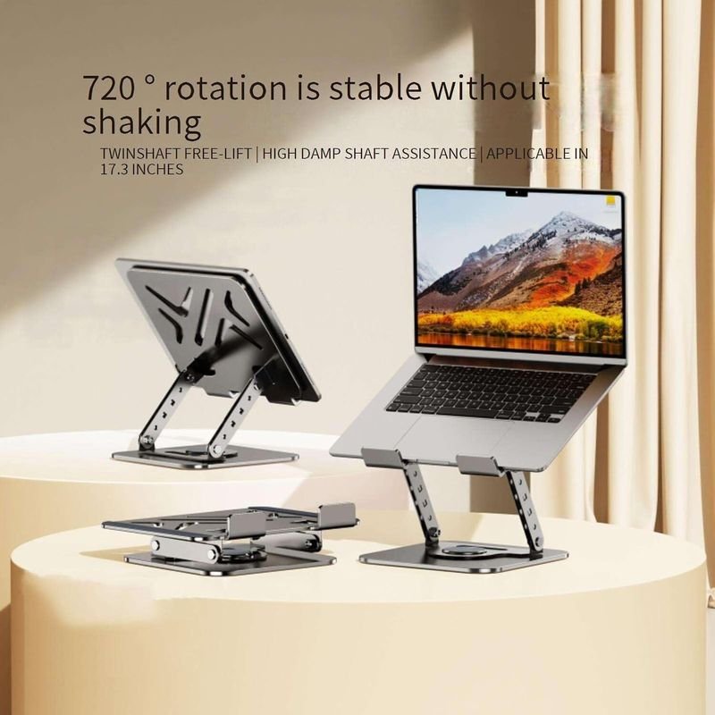 VOOCME 17 Inch Laptop Desktop Stand with Adjustable Height Heat Dissipation Suspended Metal 17 Inch Laptop Desktop Stand with Adjustable Height Heat Dissipation Iron Rotatable Laptop Stand with Adjustable Height Compatible with Universal Laptops - image 4