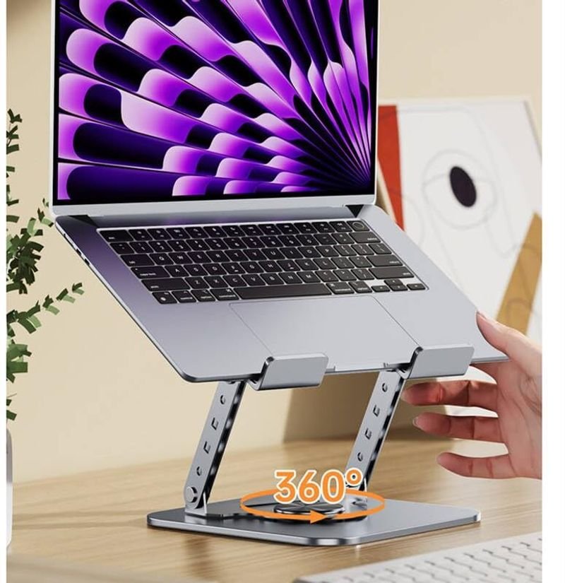 VOOCME 17 Inch Laptop Desktop Stand with Adjustable Height Heat Dissipation Suspended Metal 17 Inch Laptop Desktop Stand with Adjustable Height Heat Dissipation Iron Rotatable Laptop Stand with Adjustable Height Compatible with Universal Laptops - image 5