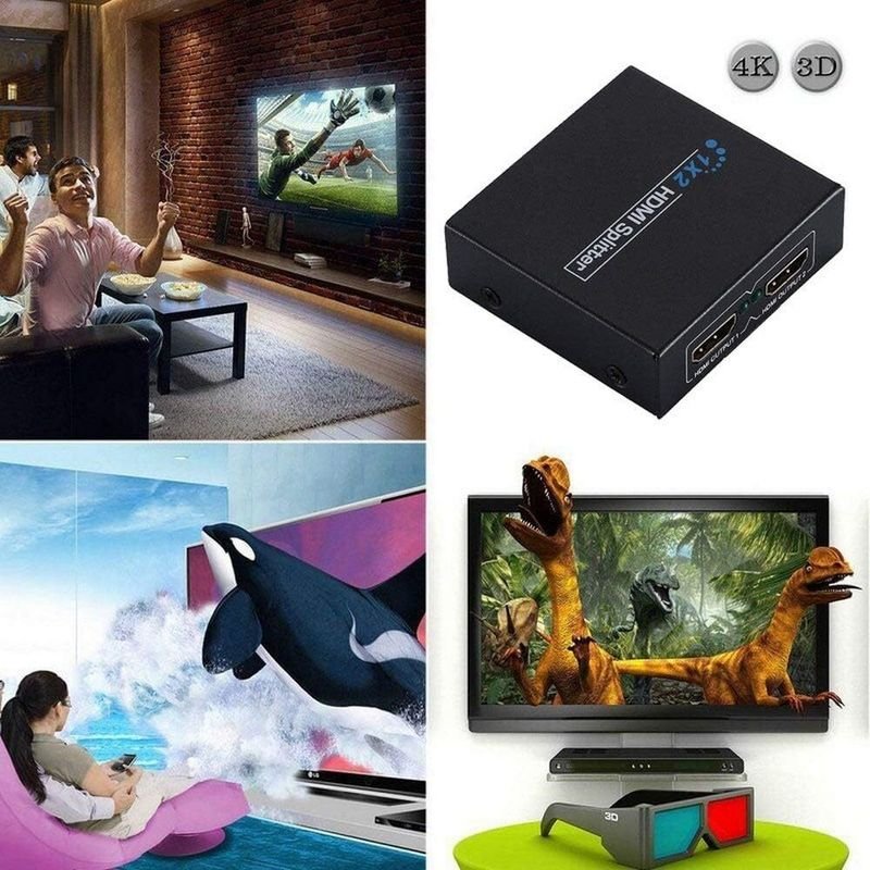 VOOCME 1x2 HDMI Splitter 2 Ports, HDMI Splitter 1 in 2 Out, Supports 3D 4K x 2K Media Streaming Device - image 5
