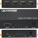 VOOCME 1x4 HDMI Splitter, 1 in 4 Out HDMI Splitter Audio Video Distributor Box Support Media Streaming Device - image 2