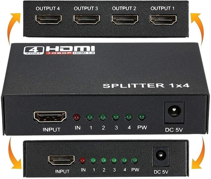 VOOCME 1x4 HDMI Splitter, 1 in 4 Out HDMI Splitter Audio Video Distributor Box Support Media Streaming Device - image 2