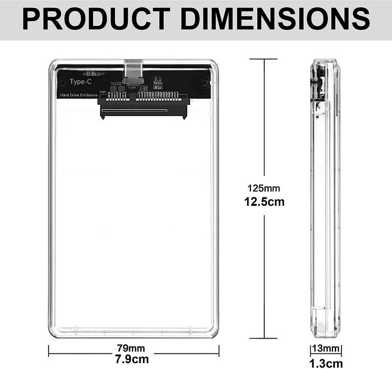 VOOCME Type C to SATA III External HDD Case 2.5 inch Water Proof usb cable - image 2