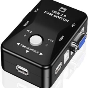 VOOCME 2 Port USB KVM Switch Box to Control up to 2 Computers 2 in 1 Out Switch Media Streaming Device - image 1