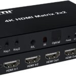 VOOCME 2x2 HDMI Matrix Switch 4K 60Hz 2 in 2 out Matrix HDMI Switch Splitter Converter Media Streaming Device - image 1