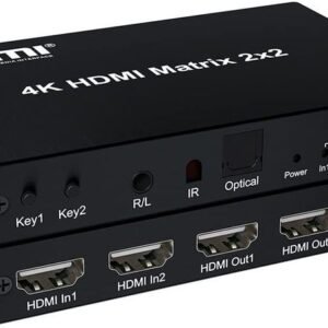 VOOCME 2x2 HDMI Matrix Switch 4K 60Hz 2 in 2 out Matrix HDMI Switch Splitter Converter Media Streaming Device - image 1