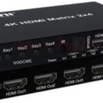 VOOCME 2x4 HDMI Matrix Switch 4K 60Hz 2 in 4 Out Matrix HDMI Switch Splitter Converter Media Streaming Device - image 1