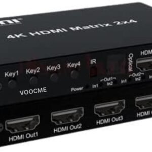 VOOCME 2x4 HDMI Matrix Switch 4K 60Hz 2 in 4 Out Matrix HDMI Switch Splitter Converter Media Streaming Device - image 1