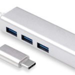 VOOCME USB 3.0 Type C 3.1 for RJ45 Ethernet LAN Adapter Cable with 3 Ports USB Hub Wired Ethernet Lan Adapter compatible with Mac - image 1
