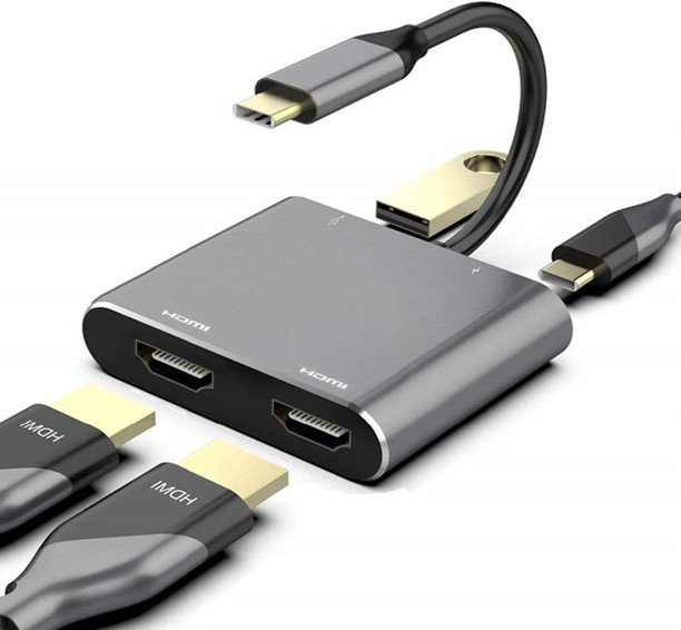 VOOCME USB-C to Dual HDMI Adapter - VOOCME Silver