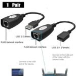 VOOCME 150 Ft USB Male to RJ45 + USB Female Over Cat5/5e/6 Extension Adapter Wired Ethernet LAN Adapter compatible with Mac, Windows - image 5