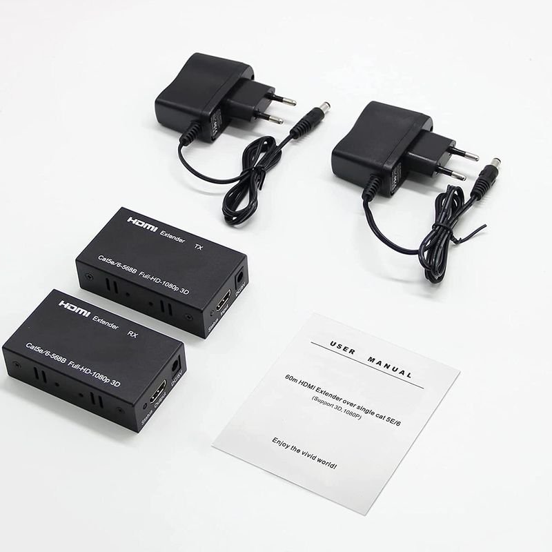 VOOCME 4k HDMI Extender 60m, Repeater Transmitter, Sender Receiver Over Cat5, Cat6 Upto Wireless Ethernet Lan Adapter compatible with Linux - image 5
