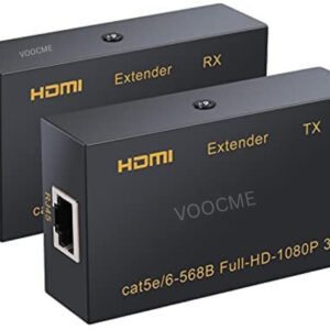 VOOCME 60M HDMI Extender Repeater Transmitter/Sender + Receiver Over Cat5,CAT6 UPTO 60M Wireless Ethernet Lan Adapter compatible with Linux, Windows, Mac - image 1