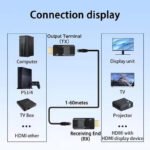 VOOCME HDMI to RJ45 60M Extender 1080P HDMI to RJ45 Cable Converter Wired Ethernet Lan Adapter compatible with Windows - image 2