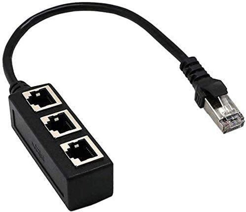 VOOCME 1 Male to 3 Female LAN Network Cable Adapter Wired Ethernet Lan Adapter compatible with Windows - image 1