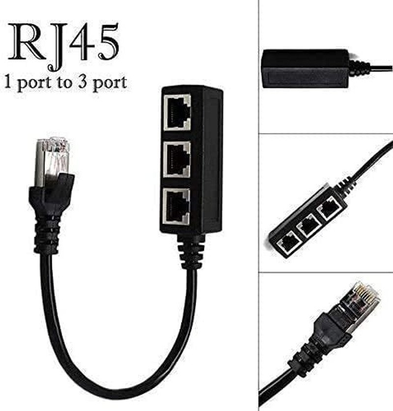 VOOCME 1 Male to 3 Female LAN Network Cable Adapter Wired Ethernet Lan Adapter compatible with Windows - image 3