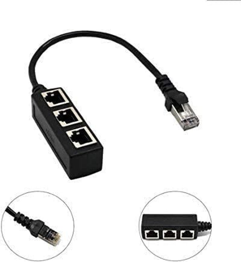 VOOCME 1 Male to 3 Female LAN Network Cable Adapter Wired Ethernet Lan Adapter compatible with Windows - image 2