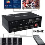 VOOCME 4K 60Hz HDMI Matrix Switcher 4x2 HDMI Switcher Splitter 4 in 2 Out with Optical Media Streaming Device - image 3