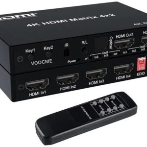 VOOCME 4K 60Hz HDMI Matrix Switcher 4x2 HDMI Switcher Splitter 4 in 2 Out with Optical Media Streaming Device - image 1