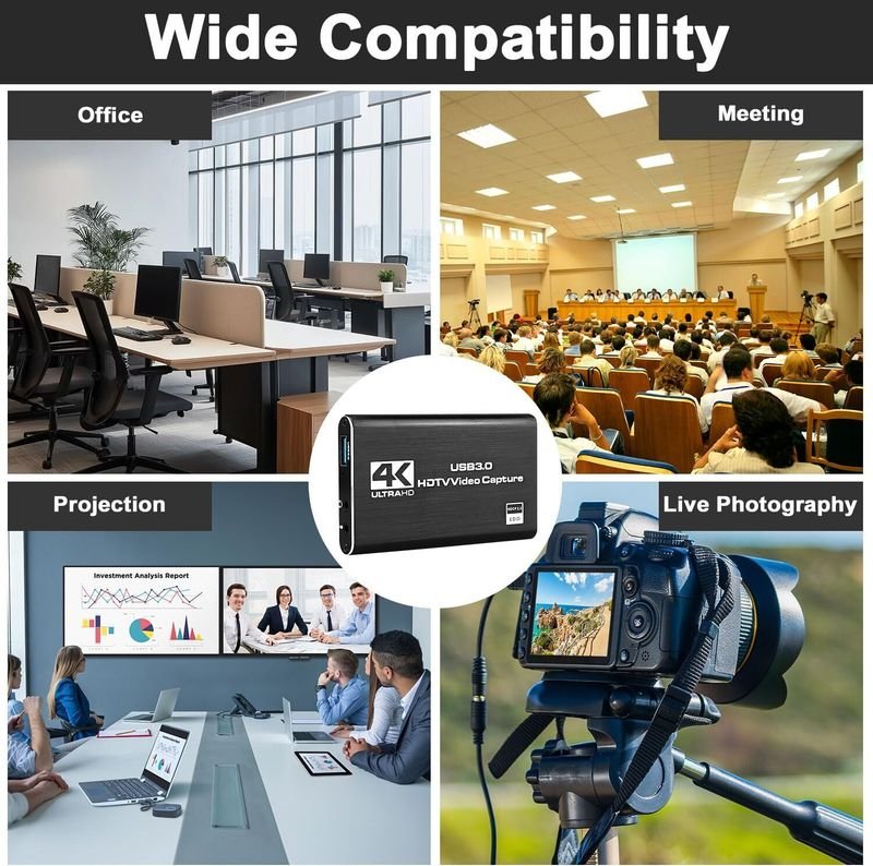VOOCME Video Cable 2 A 0.25 m NA 4K HDMI Capture Card for Streaming, USB 3.0 Video Capture Device, Full HD 1080P - image 4