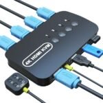 VOOCME 4K HDMI KVM Switch, 4 Port HDMI USB Switch for 4 Computer Share a Monitor Media Streaming Device - image 1
