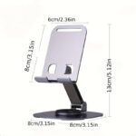 VOOCME 360°Rotation Height Adjustable Phone Holder Cell Phone Stand, 360°Rotation Height Adjustable Phone Holder for Desk Aluminium Rotatable Laptop Stand with Adjustable Height Compatible with Universal Laptops - image 3