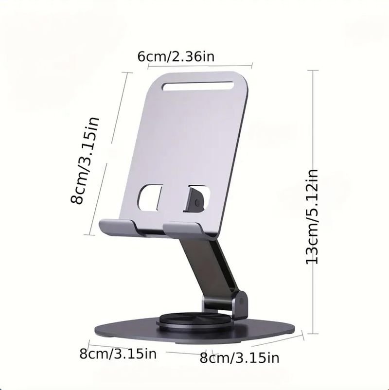VOOCME 360°Rotation Height Adjustable Phone Holder Cell Phone Stand, 360°Rotation Height Adjustable Phone Holder for Desk Aluminium Rotatable Laptop Stand with Adjustable Height Compatible with Universal Laptops - image 3