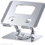 VOOCME 360 Rotating Portable Aluminum Adjustable Folding Tablet Stand Holder 360 Rotating Portable Aluminum Adjustable Folding Tablet Stand Holder for I Pad, Aluminium Rotatable Laptop Stand with Adjustable Height Compatible with Universal Laptops - image 1