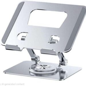 VOOCME 360 Rotating Portable Aluminum Adjustable Folding Tablet Stand Holder 360 Rotating Portable Aluminum Adjustable Folding Tablet Stand Holder for I Pad, Aluminium Rotatable Laptop Stand with Adjustable Height Compatible with Universal Laptops - image 1