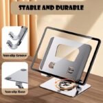 VOOCME 360 Rotating Portable Aluminum Adjustable Folding Tablet Stand Holder 360 Rotating Portable Aluminum Adjustable Folding Tablet Stand Holder for I Pad, Aluminium Rotatable Laptop Stand with Adjustable Height Compatible with Universal Laptops - image 5
